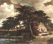 HOBBEMA, Meyndert Landscape with a Hut f USA oil painting artist
